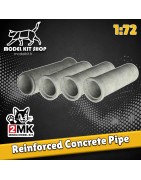 1:72 - Tuyaux en béton armé (Buse de 1m par 3m) - Modelkit.fr