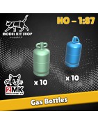 HO (1:87) - Bouteilles de gaz (2 types) x20 - Modelkit.fr