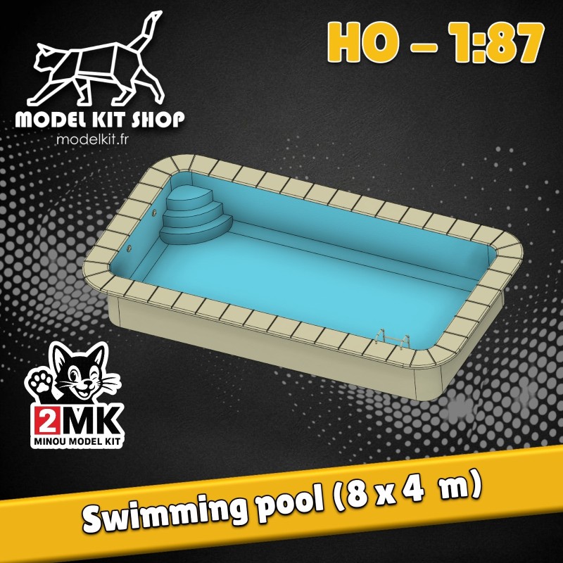 HO (1:87) - Piscine (8 x 4 m) - Modelkit.fr