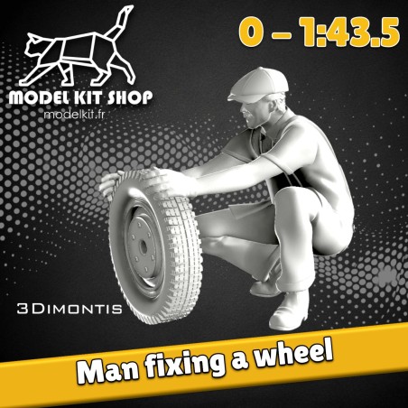 0 (1:43.5) - Homme fixant une roue - Modelkit.fr