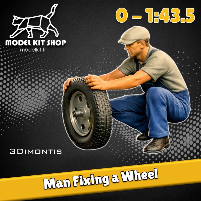 0 (1: 43.5) - Man fixing a wheel