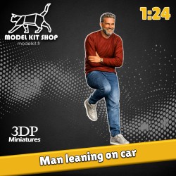 1:24 - Man leaning on car