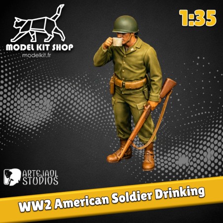 1:35 - WW2 Soldat Américain buvant - Modelkit.fr