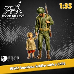 1:35 - WW2 Soldat américain avec une fille - Modelkit.fr