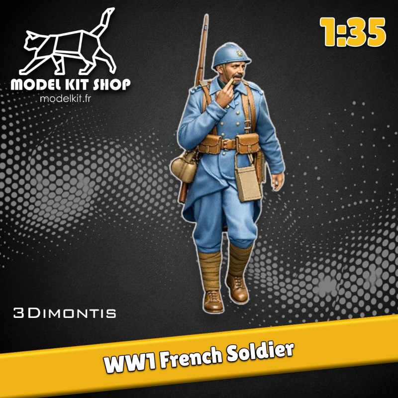 1:35 - WW1 Soldat Français fumant - Modelkit.fr