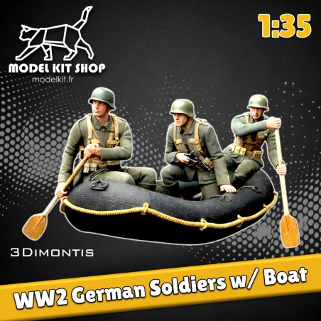 1:35 - WW2 Soldats allemands Sur un bateau gonflable -