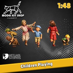 1:48 - WW2 Enfants jouant - Modelkit.fr