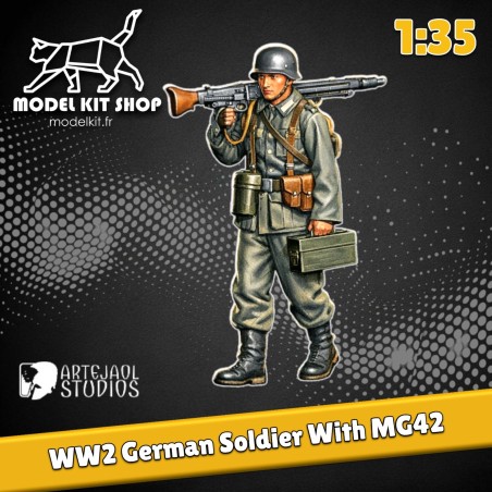 1:35 - WW2 Soldato tedesco che trasporta un MG42