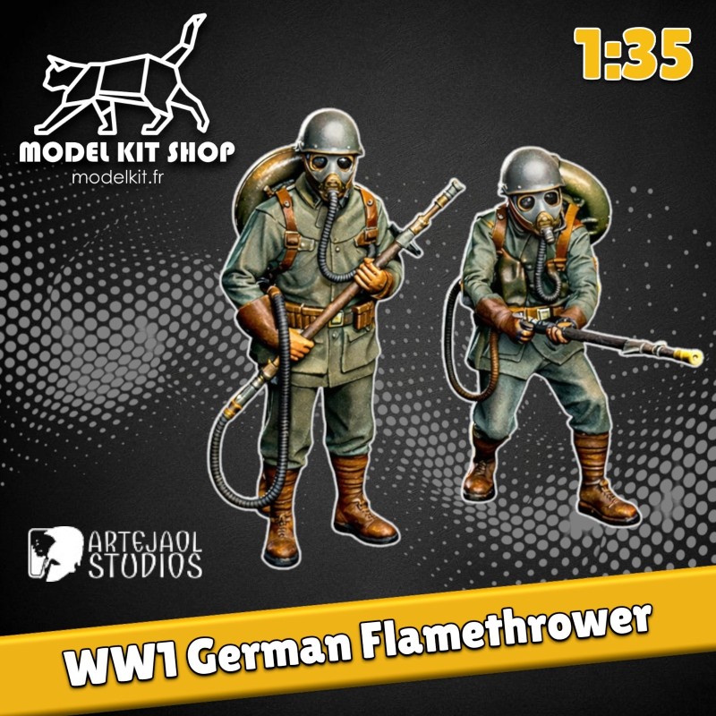 1:35 - WW1 Equipe de lance flammes Allemand - Modelkit.fr