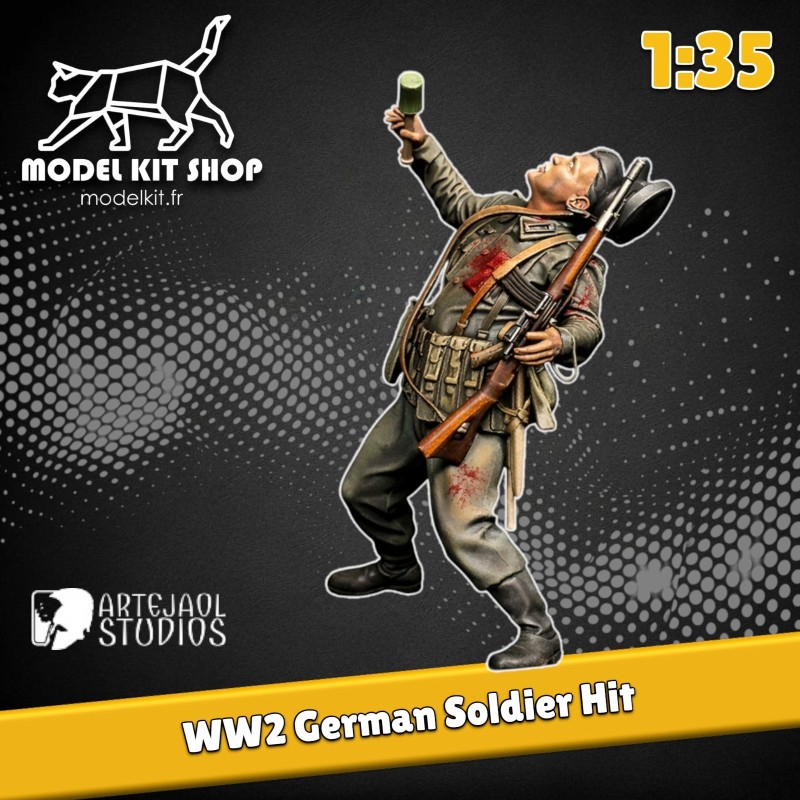 1:35 - WW2 German soldier hit