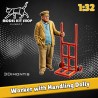 1:32 - Travailleur avec Diable de Manutention - Modelkit.fr