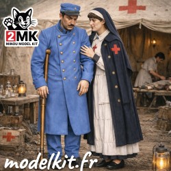 1:72 - WW1 Soldat Français blessé avec Bonne-Soeur - Modelkit.fr