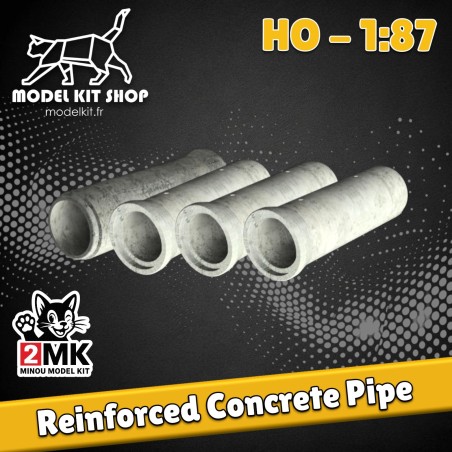 HO (1:87) - Verstärkte Betonrohre (Bus von 1m pro 3m)