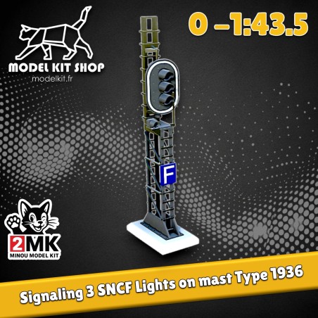 0 (1.43.5) - SNCF-Signalisierung 3 Lichter am Mast Typ 1936