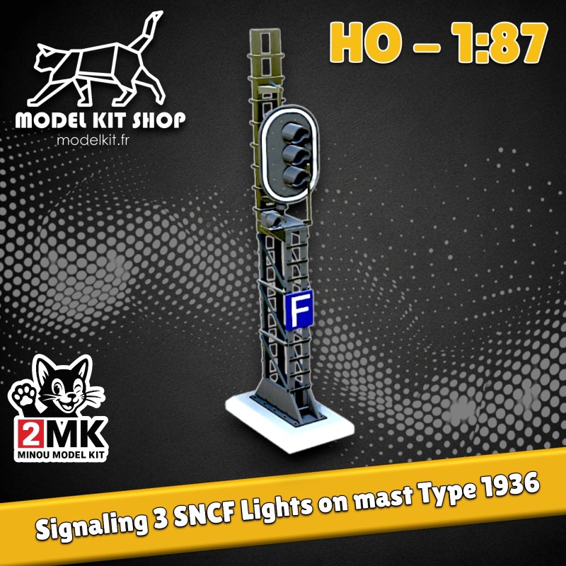 HO (1:87) - SNCF Signaling 3 Lichter auf matt Typ 1936
