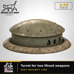 1:72 - WW2 - Ligne Maginot - Tourelle pour deux armes mixtes
