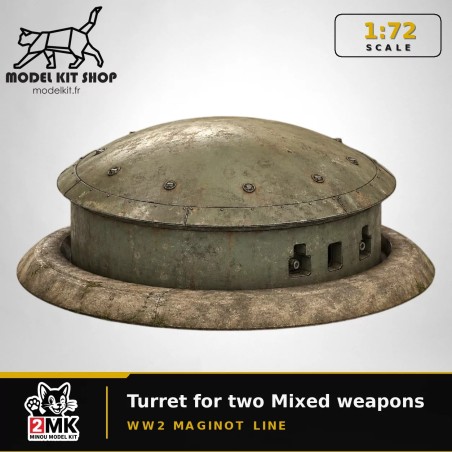 1:72 - WW2 - Ligne Maginot - Tourelle pour deux armes mixtes