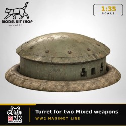 1:35 - WW2 - Ligne Maginot - Tourelle pour deux armes mixtes