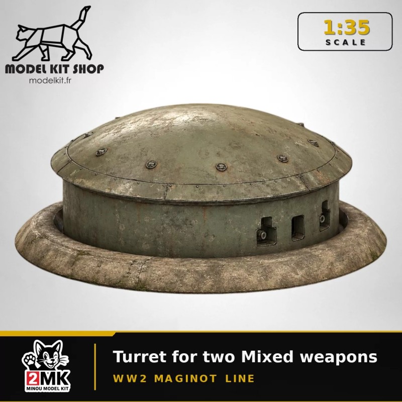 1:35 - WW2 - Ligne Maginot - Tourelle pour deux armes mixtes