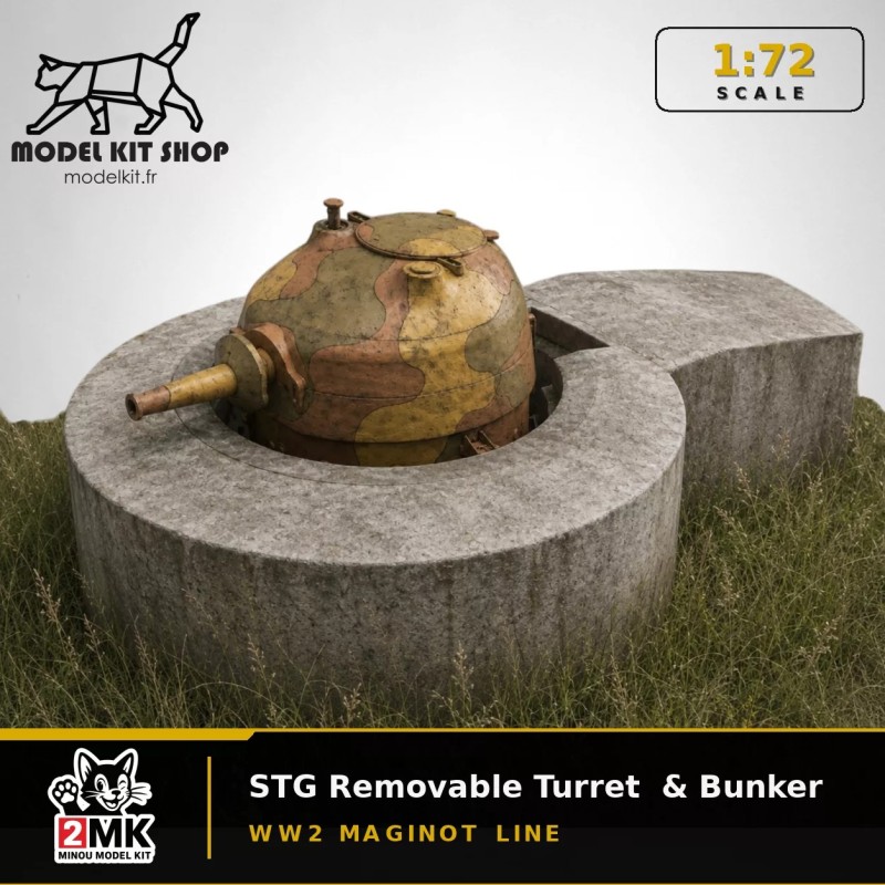 1:72 - WW2 Tourelle démontable STG mod35/37 & emplacement léger