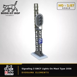 HO (1:87) - SNCF Signalisation 3 feux sur mat type 1936