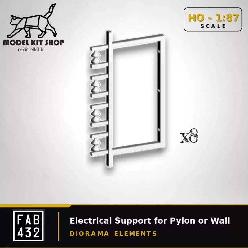 HO (1:87) - Support électrique pour pylône ou façade