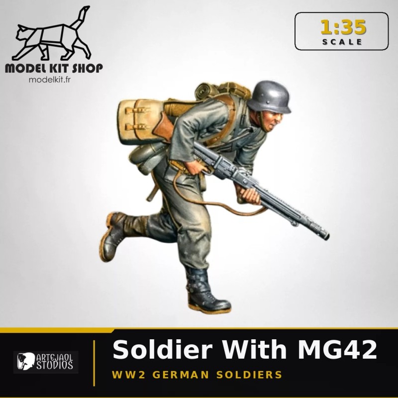 1:35 - WW2 Soldat Allemand courant avec une MG42