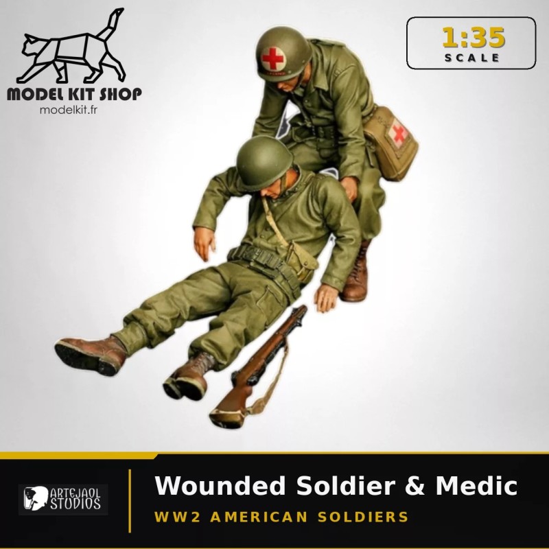 1:35 - WW2 Soldat américain blessé & médic