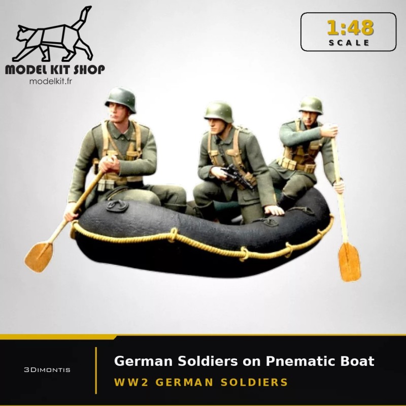 1:48 - WW2 Soldats allemands Sur un bateau gonflable