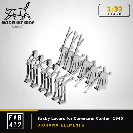 1:32 - 12 leviers Saxby (modèle 1945) pour poste d'aiguillage