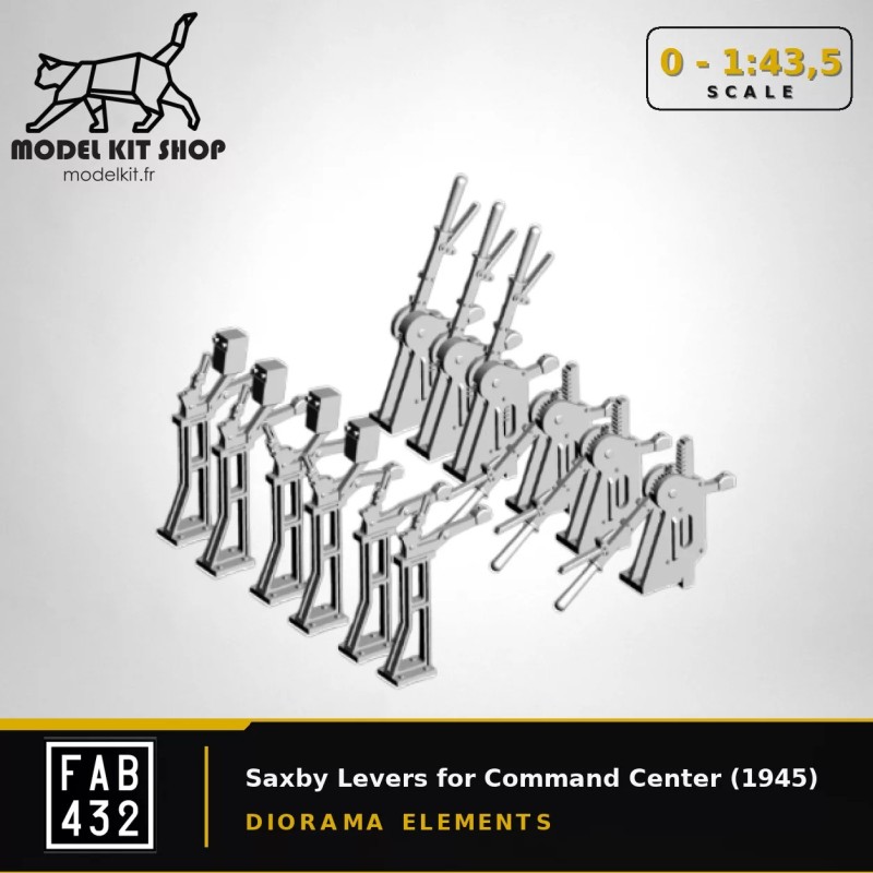 0 (1:43,5) - 12 leviers Saxby (modèle 1945) pour poste d'aiguillage