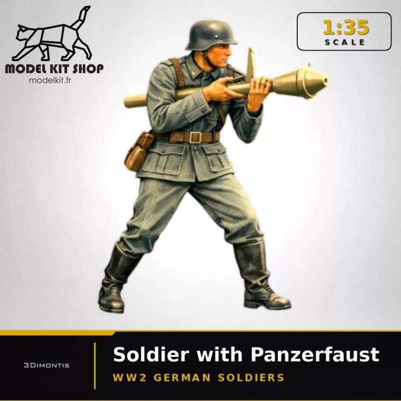 1:35 - WW2 Soldat allemand tirant au Panzerfaust