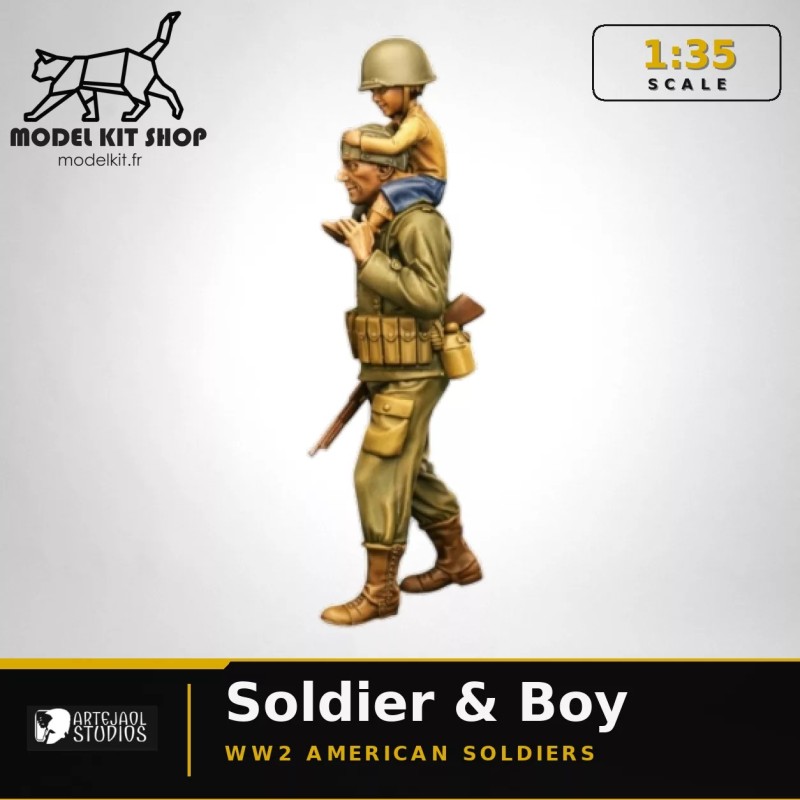 1:35 - WW2 Soldat Américain portant un enfant