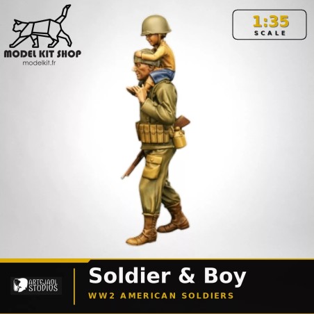 1:35 - WW2 Soldat Américain portant un enfant